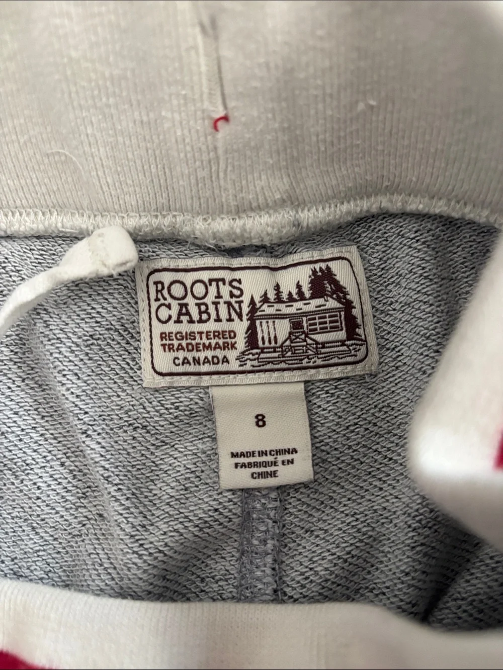 Roots Boy’s Gray Shorts with Cream and Red Waistband